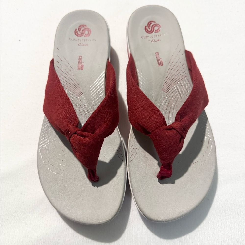 Cloudsteppers by Clarks Red & Gray Sandals Size 8 Ladies Women’s